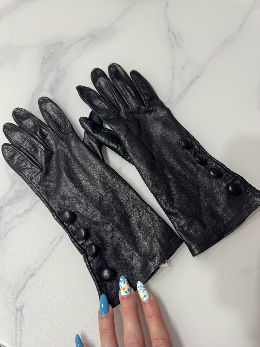 bloomingdale’s vintage leather and silk gloves